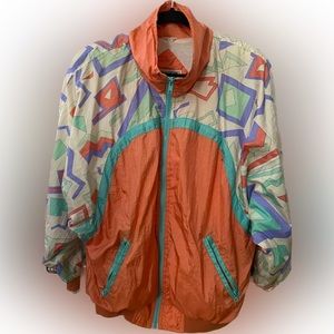 BURNING MAN | Vintage Graphic Windbreaker | SIZE M | Made by River Edge